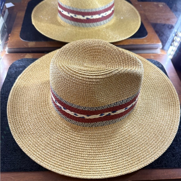 Stylish Tan and Red Women's Straw Hat - Picture 6 of 9